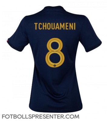 Frankrike Aurelien Tchouameni #8 Hemma Matchtröja Dam VM 2022 Kortärmad
